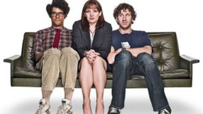 Звезды IT Crowd Ричард Айоаде, Кэтрин Паркинсон и Крис О'Дауд