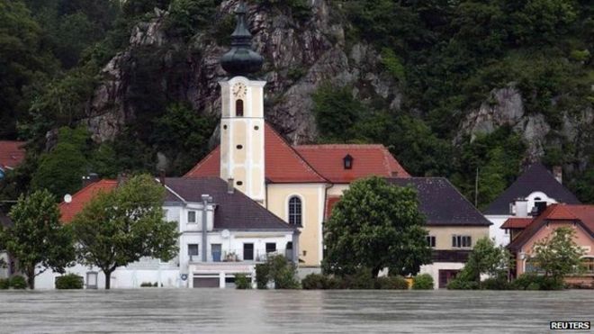 Затопленная деревня Марбах, Австрия