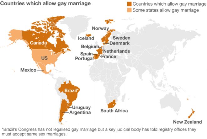 Карта однополых браков