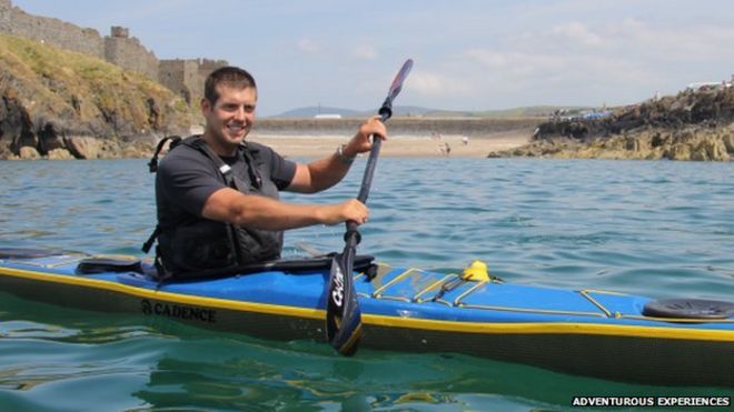 George Shaw in his kayak