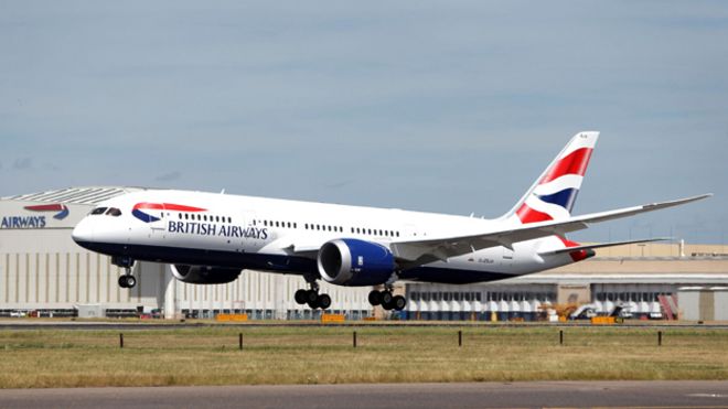 Самолет British Airways вылетает из Хитроу