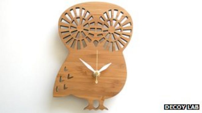 Бамбуковые часы с совой