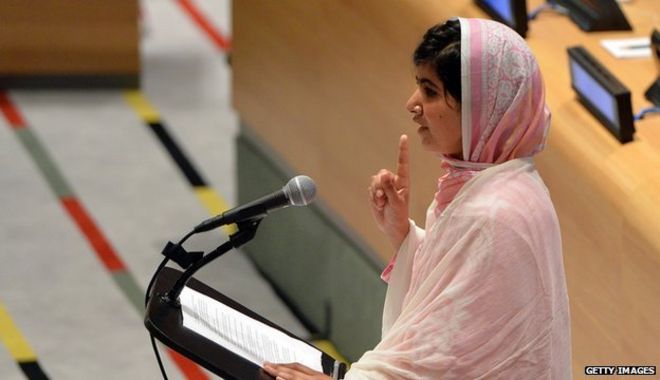 Малала произносит речь в ООН в свой 16-й день рождения