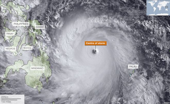 Тайфун Haiyan подход к Филиппинам, 7 ноября