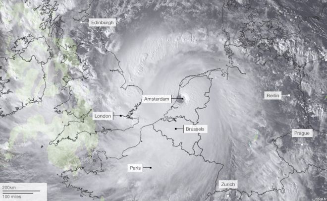 Как протянет Haiyan шторм, если он будет расположен над Европой