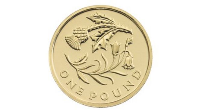 Новая монета фунта, празднующая цветочные эмблемы Шотландии