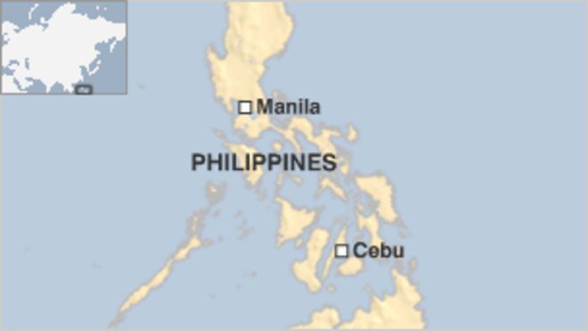 Карта Филиппин с изображением Себу и Манилы