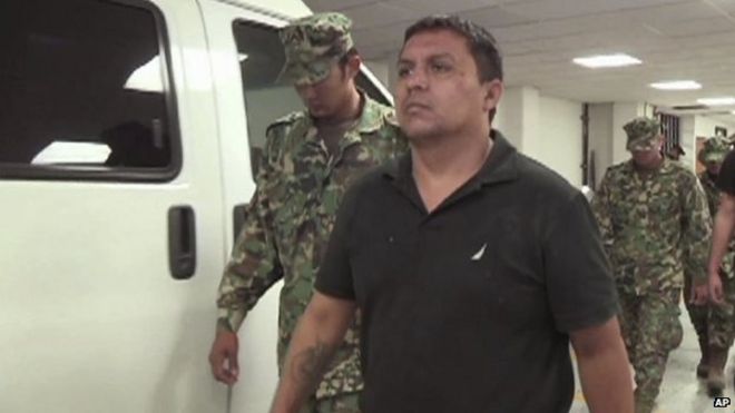 Изображение, снятое с видеозаписи, выпущенной мексиканским военно-морским флотом, показывает лидера картеля Зетов Мигеля Анхеля Тревино Моралеса, Z-40.