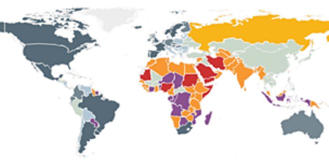 Карта, показывающая права геев по всему миру