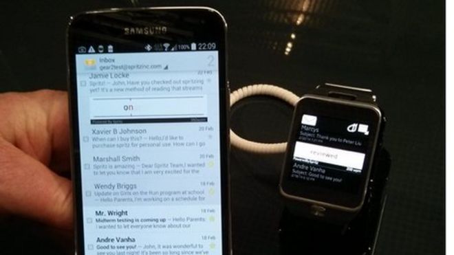 Spritz и Samsung SmartWatch Gear