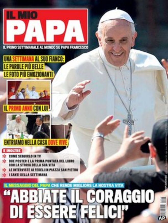 Обложка нового журнала в Италии под названием «Il Mio Papa» или «Мой папа»