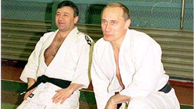 Аркадий Ротенберг и Владимир Путин занимаются дзюдо