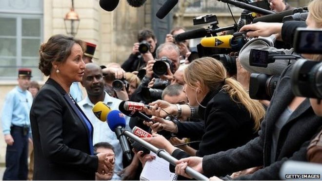 Сеголен Рояль общается со СМИ после назначения в кабинет министров - 2 апреля 2014 года