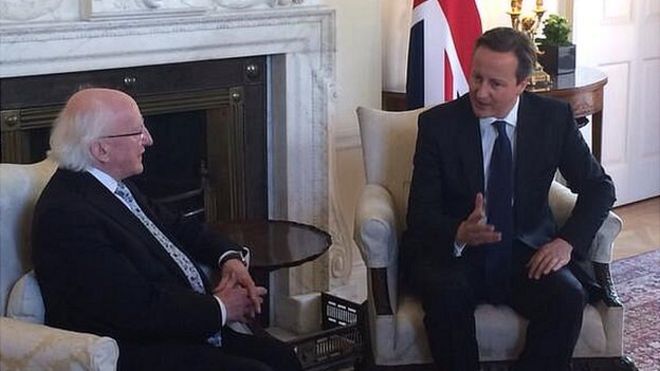 Президент Хиггинс с Дэвидом Кэмероном