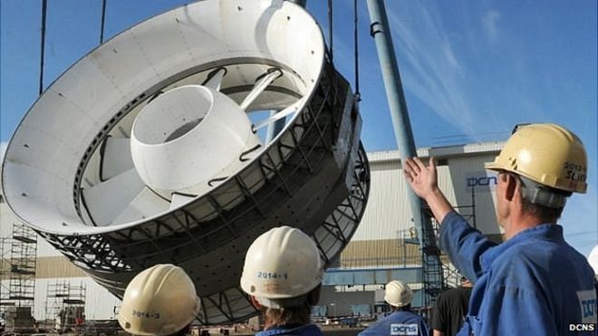 В Шербуре строится приливная турбина