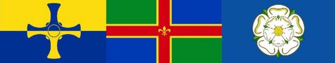 Флаги для графства Дарем, Линкольншир и Йоркшир