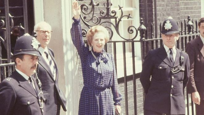 Маргарет Тэтчер после всеобщих выборов 1983 года