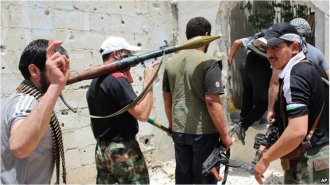 Группа вооруженных антиправительственных борцов в Сирии