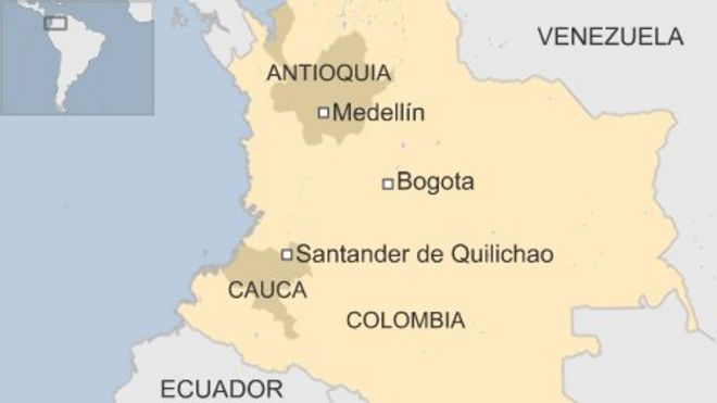 Карта Колумбии