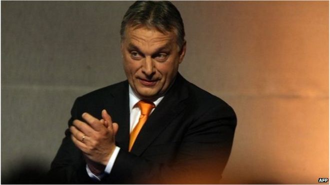 Виктор Орбан празднует победу на европейских выборах в Венгрии