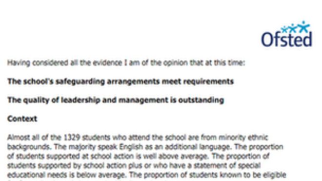 Официальный отчет о проверке для школы Small Heath School