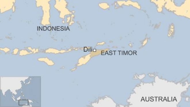 Карта Восточного Тимора, Индонезии и Австралии