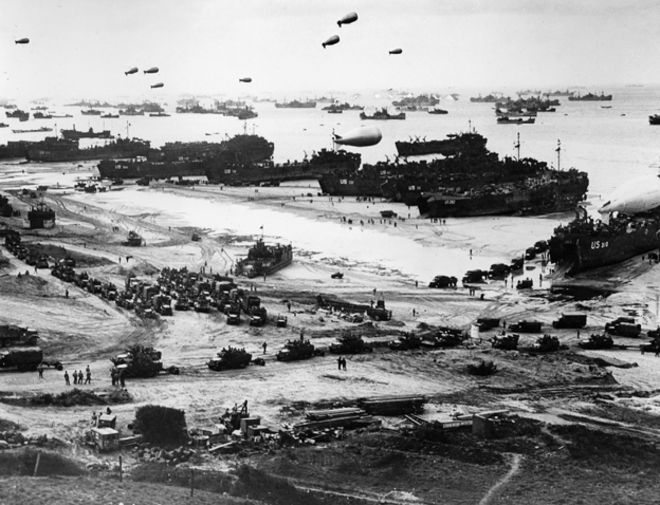 Войска высадки на пляже в Нормандии, D-Day