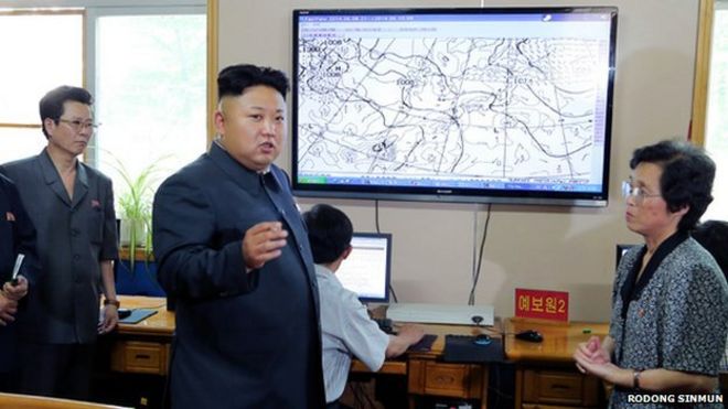 Ким Чен Ын в метеорологическом центре