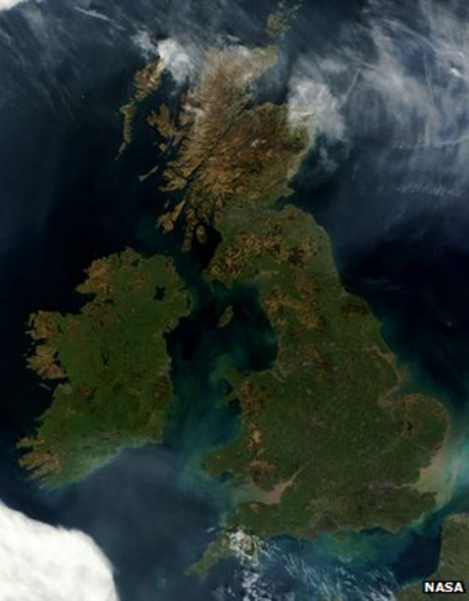 Спутниковое изображение в Великобритании