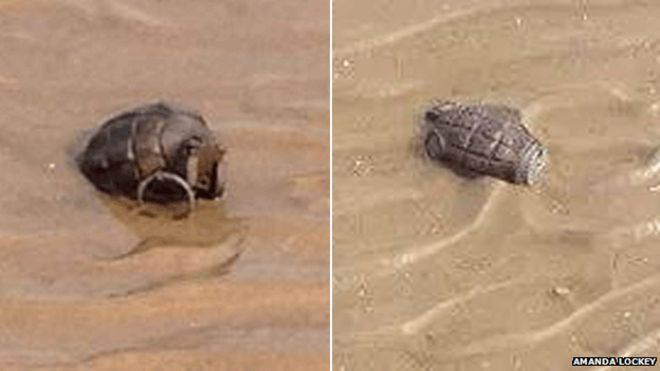 Две гранаты, найденные на пляже в Доверкурте