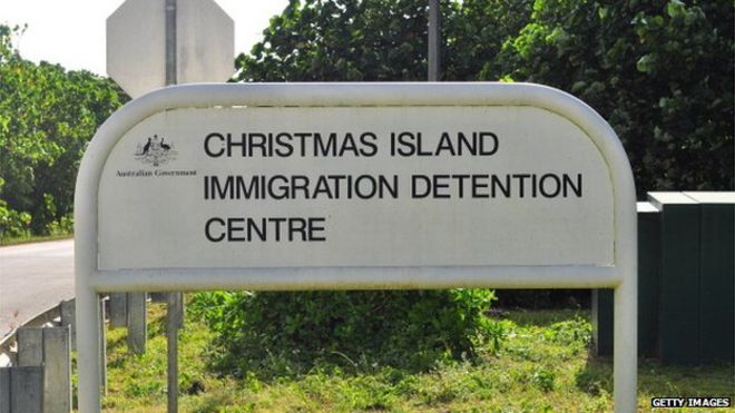 Знак для Иммиграционного центра задержания на острове Рождества