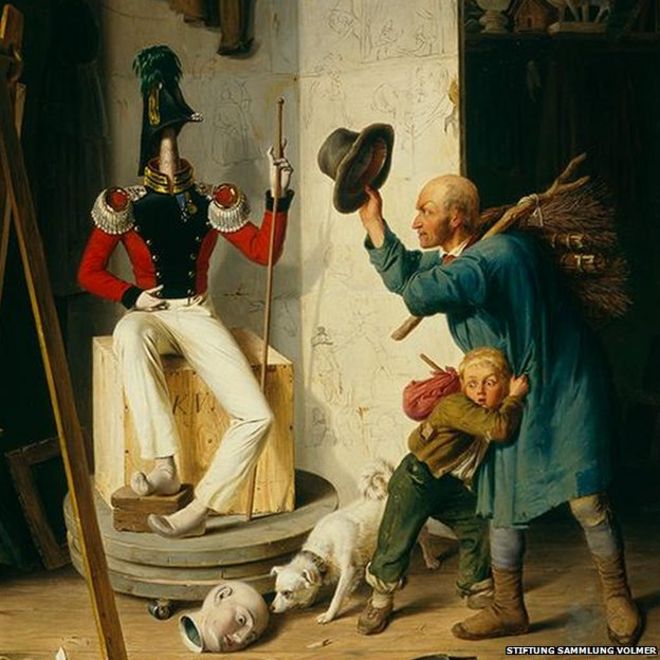 Генрих фон Рустиг (1810-1900), Фермер в мастерской художника, ок. 1839