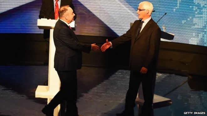 Salmond Дарлинг рукопожатие первые дебаты