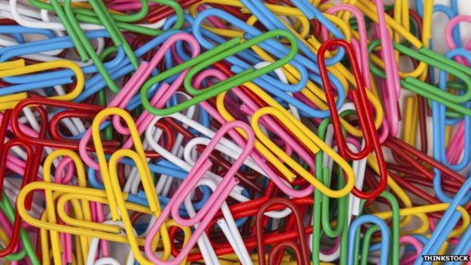 Colourful paperclips