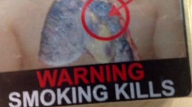 Индийское предупреждение о сигаретной пачке