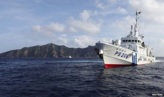 Японское судно береговой охраны у островов Дяоюйдао и Сенкаку, 18 августа 2013 г.