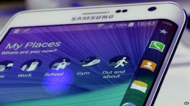 Изогнутый дисплей края Samsung Galaxy Note