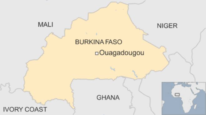 Карта с изображением Буркина-Фасо