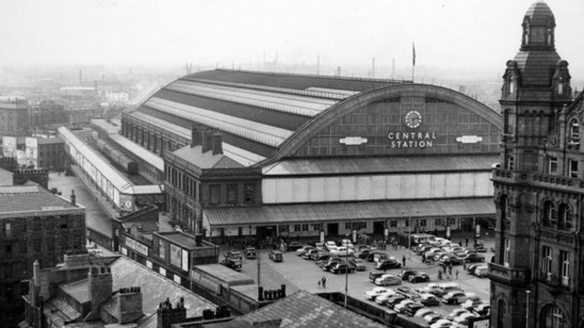Центральный железнодорожный вокзал Манчестера в 1964 году
