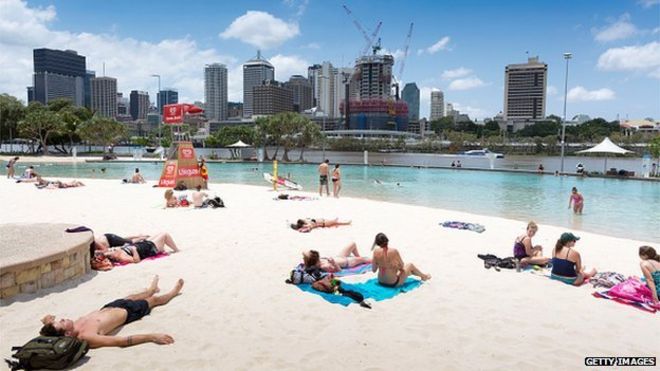 Общий вид Стритс Бич на Южном берегу виден перед саммитом лидеров G20 12 ноября 2014 года в Брисбене, Австралия