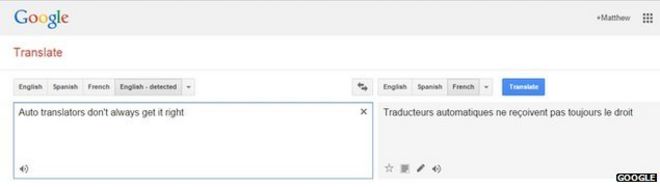 Результат Google translate