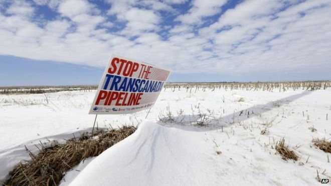 11 марта 2013 года в Брэдшоу, штат Небраска, появилась табличка с надписью «Остановить трансканада».