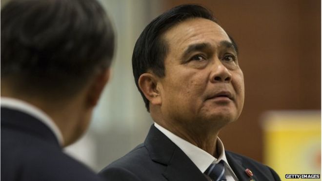 Премьер-министр Таиланда Прают Чан-Оча ожидает начала саммита в Китае во второй день саммита АСЕАН 13 ноября 2014 года в Нейпьидо, Бирма.