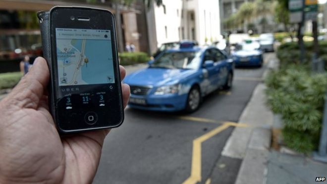 Приложение Uber в Сингапуре