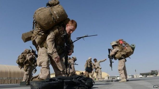 Морские пехотинцы США в Кандагаре, октябрь 2014 года