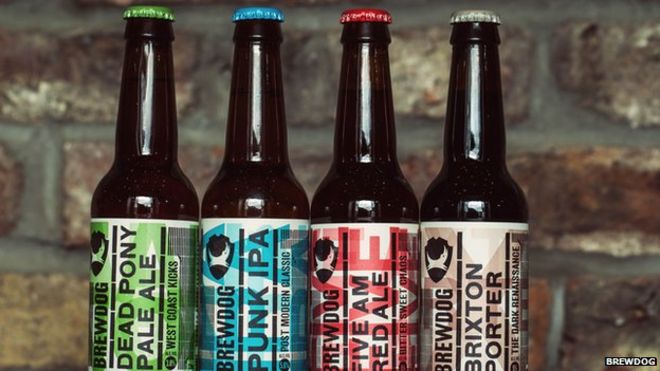 Четыре бутылки из ассортимента BrewDog