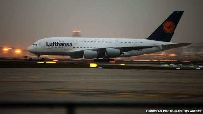 Airbus A380 немецкого авиаперевозчика Lufthansa