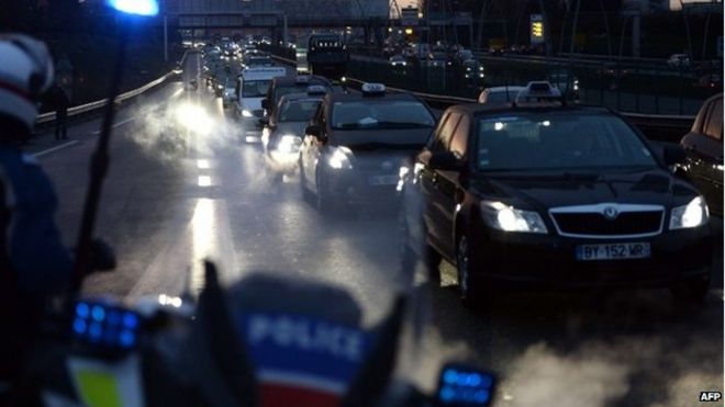 Забастовка парижских таксистов