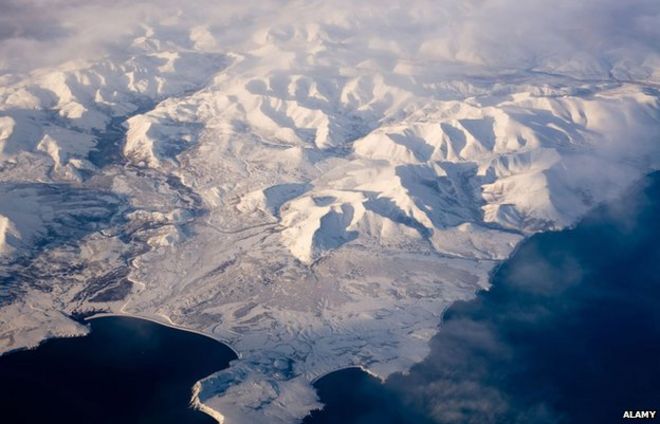 Вид с воздуха на Северном полюсе