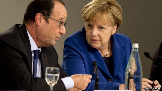 Франсуа Олланд из Франции и Ангела Меркель из Германии